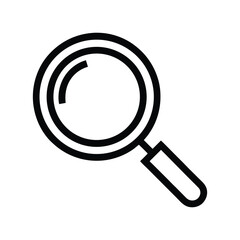 a black outline vector of magnifying glass.eps