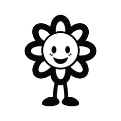 cute daisy flower mascot character cartoon vector illustration 