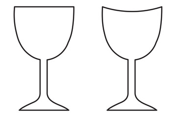 Alcohol glass vector line icon set. Wine Glass line Icon. Set of empty glasses. Cocktail glass symbol vector, icon for web design, logo, app. Editable vector stroke.