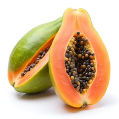 papaya isolated on white background