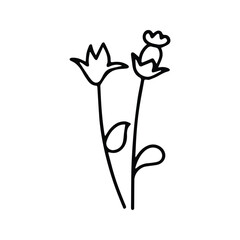 Flowers And Stalks icon. Flowers And Stalks Silhouette Illustration.
