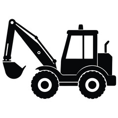 excavator on a white background