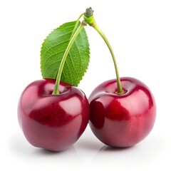 two cherries isolated on white