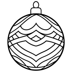 Ornament ball with patterns line art vector illustration 