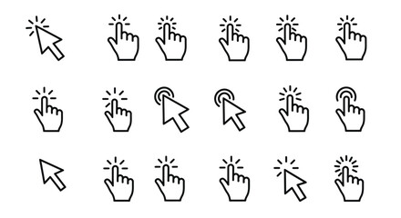 set of hand icons