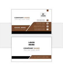 Modern business card template with black,maroon & white colors. Flat design vector abstract creative - Vector 
