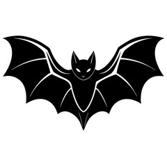 Single bat silhouette vector illustration 