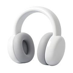 Stylish White and Gray Headphones Minimalist Design