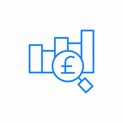 pound statistics monitoring icon sign vector