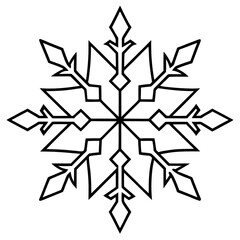 Snowflake mandala pattern line art vector illustration 