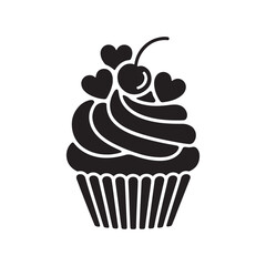 vector illustration of chocolate cupcake