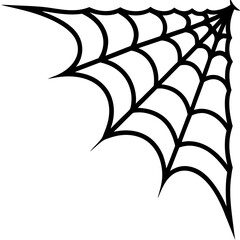 Spider web corner border line art vector illustration 