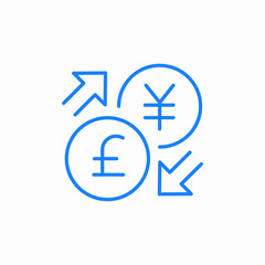 pound yen exchange icon sign vector