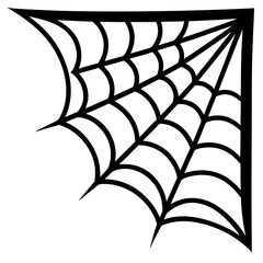 Spider web corner border line art vector illustration 
