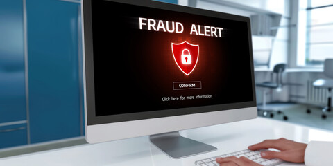 Cyber security software show alert of cyber attack for protection brisk. Danger from virus, phishing and cyber fraud.