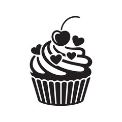 vector illustration of chocolate cupcake