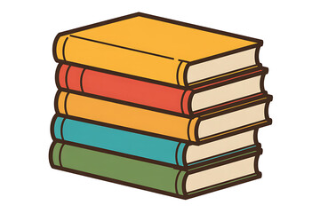 Stack of Colorful Books Professional Illustration