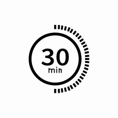Thirty minutes timer icon vector sign