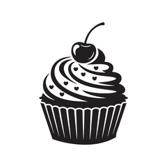 vector illustration of a cupcake