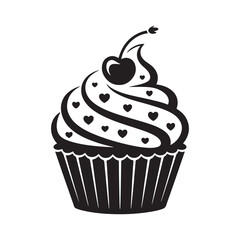 vector illustration of a cupcake