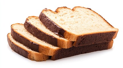 Sliced bread with chocolate drizzle