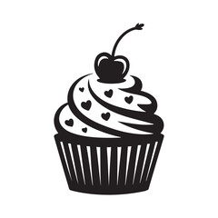 vector illustration of a cupcake