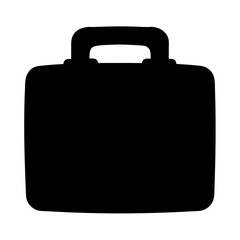 Simple Black Silhouette of a Business Briefcase or Laptop Bag Icon