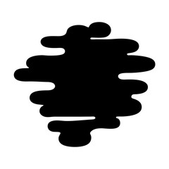 Abstract organic shape with rounded edges, resembling a dark stain or inkblot