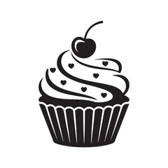 vector illustration of a cupcake