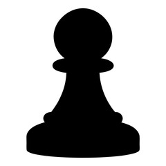Silhouette of a Chess Pawn Piece Set Against a White Background