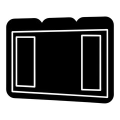 Simplistic black and white depiction of a three tabbed file folder