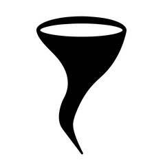 Stylized Black Tornado Icon Representing Severe Weather and Natural Disasters