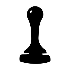 Black and White Chess Pawn Silhouette on a White Background Design