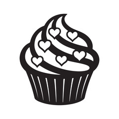 chocolate cupcake with cream vector
