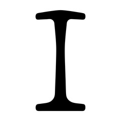 A Bold Silhouette of the Letter I with Symmetrical Flair and Elegance