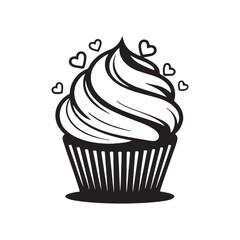 vector illustration of a cupcake