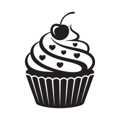 vector illustration of a cupcake