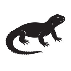 Printable vector illustration of sanda lizards, Lizard vector, Silhouette Vector Illustration of a Sanda Lizard, Creepy Crawly Lizard, Sanda Vector Set, Minimalist Black Sanda Lizard Silhouette.