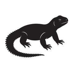 Printable vector illustration of sanda lizards, Lizard vector, Silhouette Vector Illustration of a Sanda Lizard, Creepy Crawly Lizard, Sanda Vector Set, Minimalist Black Sanda Lizard Silhouette.