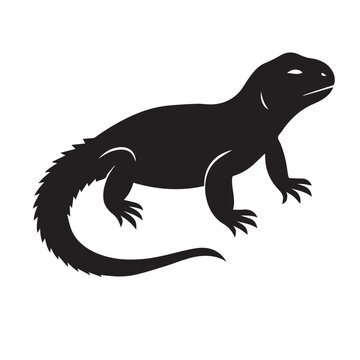 Printable vector illustration of sanda lizards, Lizard vector, Silhouette Vector Illustration of a Sanda Lizard, Creepy Crawly Lizard, Sanda Vector Set, Minimalist Black Sanda Lizard Silhouette.