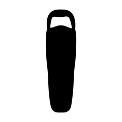 Isolated Black Silhouette of a Mummy Sleeping Bag Equipment for Outdoor Use