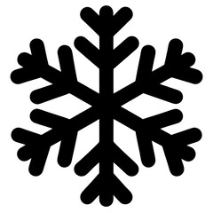 Simple Black and White Snowflake Icon for Winter and Holiday Designs