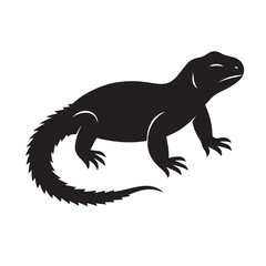 Printable vector illustration of sanda lizards, Lizard vector, Silhouette Vector Illustration of a Sanda Lizard, Creepy Crawly Lizard, Sanda Vector Set, Minimalist Black Sanda Lizard Silhouette.