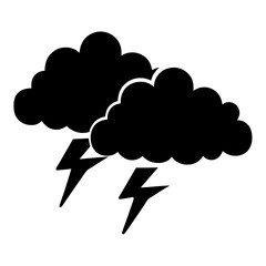 Black clouds with lightning strikes signaling a severe thunderstorm coming quickly