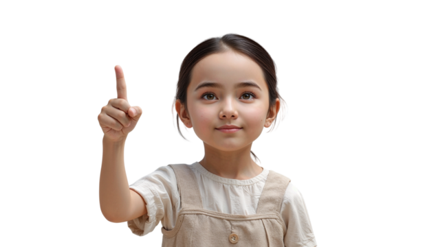 Girl points up, idea, inspiration, innovation, childhood, education