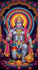 hanuman wallpaper hd 1080p animation 9:16 for mobile phone screen wallpaper |  hanuman ji photo hd 4k | hanuman ji wallpaper 4k | hanuman jayanti neon background poster