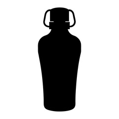 Silhouette of an old fashioned bottle with flip top closure design