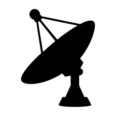 Silhouette of a satellite dish for communication and broadcasting signals