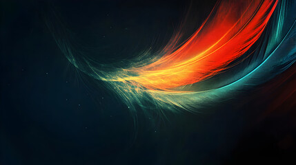 una pluma iluminada creativa colorida sobre un fondo negro con espacio de copia suavidad y diseño 