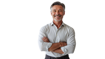 Smiling mature businessman with arms crossed